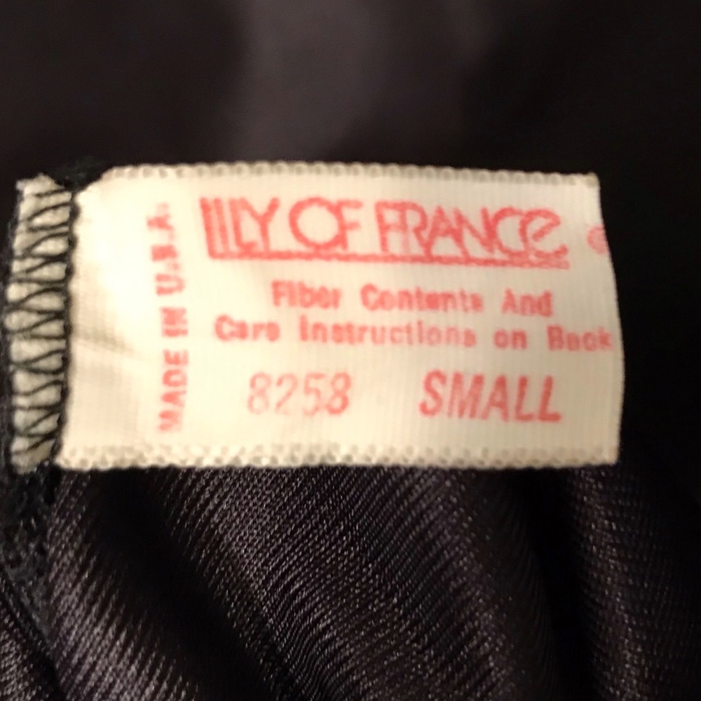 Rare Vintage Black Lace Long Negligée ILGWU USA Lily of France - Picture 12 of 16
